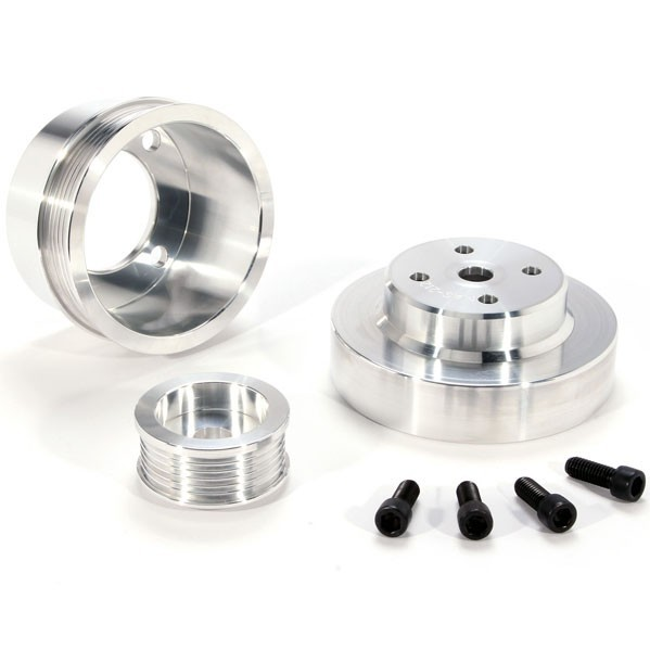 Underdrive Pulley Kit -Polished - for 86-93 Foxbody Mustang 5.0
