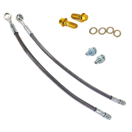 Rear Stainless Steel Braided Hoses for Foxbody with Cobra Rear Disc Brakes
